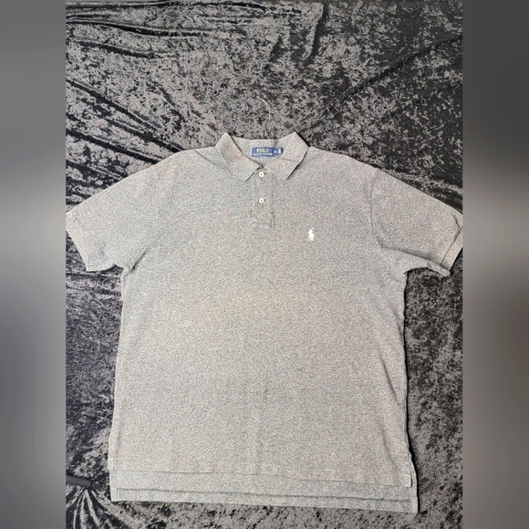 Polo Ralph Lauren Mens Heather Grey Classic Fit Cotton Polo Shirt Large XL #0381 - Picture 1 of 5